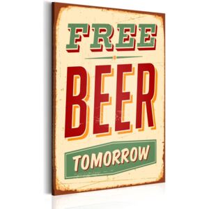 Obraz na plátně Bimago - Free Beer Tomorrow 60x90 cm