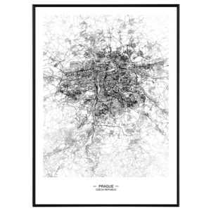 Prague map - 50x70 cm Obraz