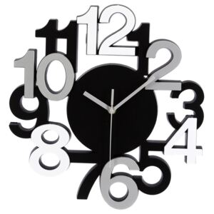 Hodiny na stěnu v moderním stylu, hodiny s číslicemi, hodiny do obýváku, kuchyňské hodiny, černé hodiny, designové hodiny