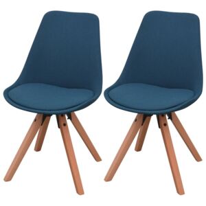 Jídelní židle Corby - 2 ks - textilní | modré