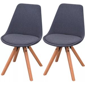 Jídelní židle Corby - 2 ks - textilní | tmavě šedé