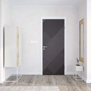 GLIX Fototapeta na dveře - Modern Geometric Pattern Black And Grey | 91x211 cm