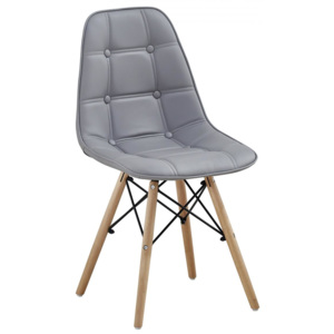 Jídelní židle v retro stylu v šedé ekokůži F1233