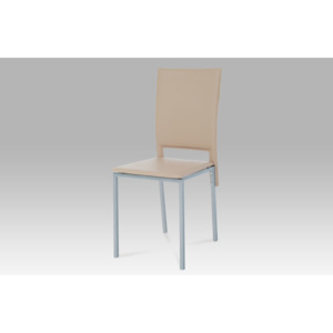 Jídelní židle, koženka cappuccino / šedý lak DCL-245 CAP
