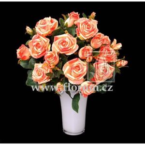 EG Umělá květina Růže puget (50cm) broskvová