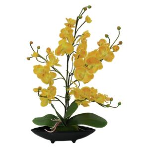 EP Umělá rostlina Orchid Deco Bowl (45cm) žlutá