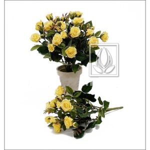EG Umělá květina Růže Bush (25cm) žlutá