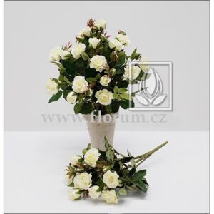 EG Umělá květina Růže Bush (25cm) bílá