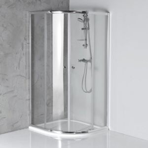 AQUALINE ARLETA čtvrtkruhová sprchová zástěna 900x900mm, čiré sklo ( HLS900 )