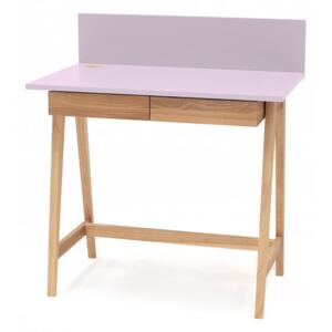 Růžový psací stůl s podnožím z jasanového dřeva Ragaba Luka, délka 85 cm