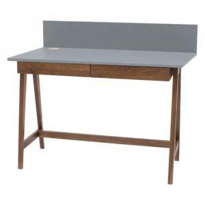 Šedý psací stůl s podnožím z jasanového dřeva Ragaba Luka Oak, délka 85 cm