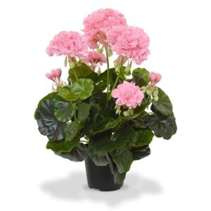 MF Umělá rostlina Pelargonie (40cm) růžová - v květináči