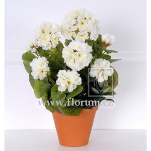EG Umělá rostlina Pelargonie (35cm) bílá