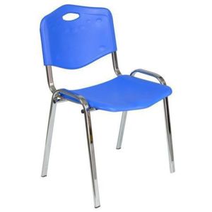 Plastová jídelní židle ISO Chrom, modrá