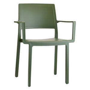 Židle Kate s područkami zelená