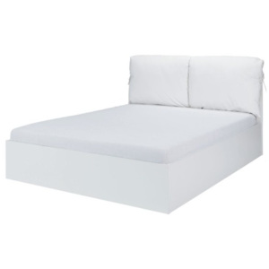 Manželská postel 160x200 s úložným prostorem s dvěma polštáři bílá extralesk HG TK3121