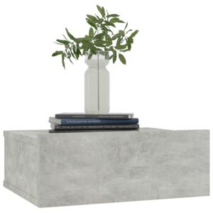 Nástěnné noční stolky Miracle - 2 ks - betonově šedé | 40x30x15cm