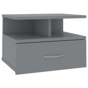 Nástěnný noční stolek Hunt - šedý | 40x31x27 cm