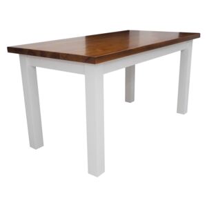 Via-nábytek Stůl jídelní S1 Rozměr: 80 x 80 cm, Povrchová úprava: Bílá/hnědá