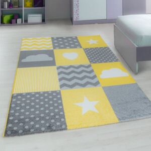 Dětský koberec Kids 620 yellow 80 x 150 cm