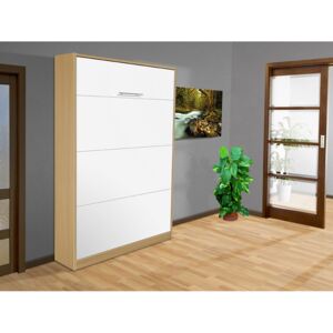 Nabytekmorava Výklopná postel VS 3054 P - 200x90 cm barva lamina: Buk/bílé dveře, nosnost postele: standardní nosnost