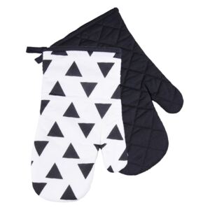 Kuchyňské bavlněné rukavice chňapky BLACK WHITE motiv A, 100% bavlna 18x30 cm Essex