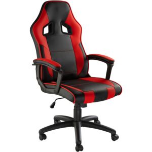 Tectake 403192 kancelářská židle senpai - černá/červená