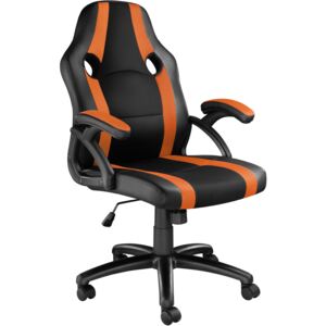 Tectake 403477 kancelářská židle benny - černá/oranžová