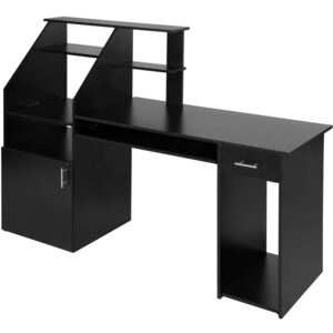 Tectake 403175 pc psací stůl 164,5 x 55 x 114,5cm - černá