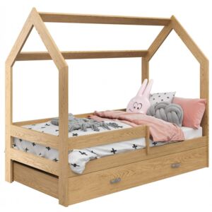 Dětská postel Domek 80x160 cm D3, rošt ZDARMA - borovice (Barva zábrany: Borovice, Barva úložného prostoru: bez úložného prostoru, Volba matrace: Bez matrace)