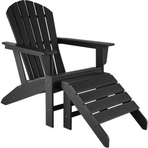 Tectake 403802 zahradní židle janis s podnožkou joplin - černá