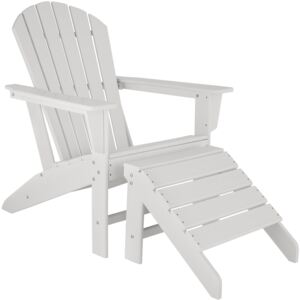 Tectake 403805 zahradní židle janis s podnožkou joplin - bílá