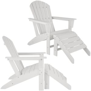 Tectake 403809 2 zahradní židle janis s podnožkou joplin - bílá