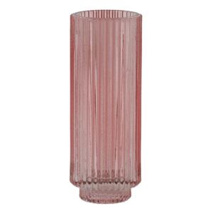 Růžový skleněný svícen Philon - Ø 6*16 cm