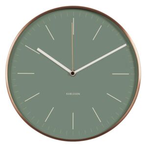 Nástěnné hodiny Minimal 27,5 cm Karlsson (Barva - zelená, měděná)