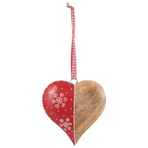 Dřevěné závěsné srdce - 11*2*11 cm