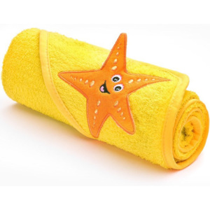 Dětská osuška Sensillo 3D Zvířátka 75x75 cm yellow