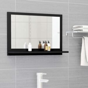Koupelnové zrcadlo černé 60 x 10,5 x 37 cm dřevotříska
