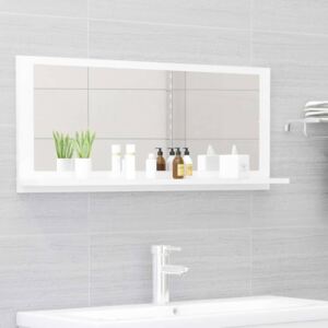 Koupelnové zrcadlo bílé vysoký lesk 90x10,5x37 cm dřevotříska