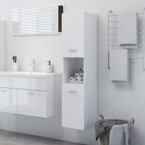 Koupelnová skříňka bílá vysoký lesk 30x30x130 cm dřevotříska