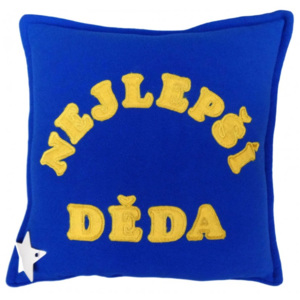 Polštář Nejlepší děda, barva_materialu Modrá