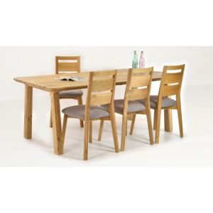 Jídelní stůl masiv Tina + židle dub Virginia - 6 ks / 160 x 90 cm Tina + Virginia