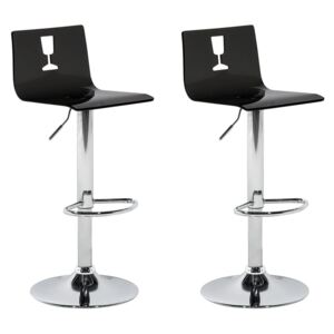 Beliani Sada dvou barových židlí průhledný černý plast BUSAN