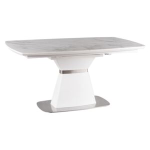 Casarredo Jídelní stůl rozkládací SATURN II 160 ceramic bílý mramor/bílý mat