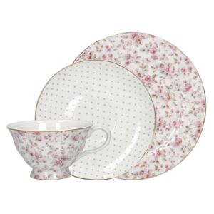Creative Tops Porcelánový šálek s podšálkem a dezertní talíř White Floral CUP3744