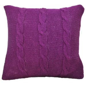 DEKORACEASTYL Pletený polštář Purple Pillow-purple-d