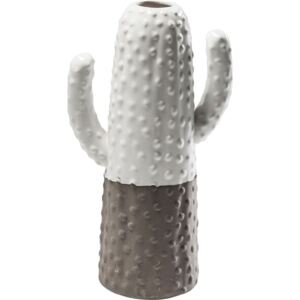 KARE DESIGN Bílo-šedá porcelánová váza Kaktus Duo 29cm