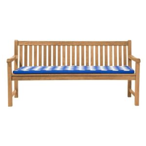 Zahradní lavice dřevěná světle hnědá 180 cm modrý klikatý vzor VIVARA
