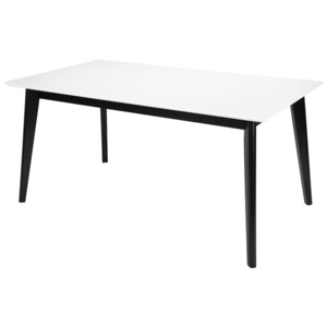 Jídelní stůl 160x90 cm v bílé barvě s podnoží v černé barvě DO189