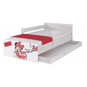 Disney dětská postel Minnie Oh My 160x80 cm - 1x krátká + 1x dlouhá zábrana bez šuplíku
